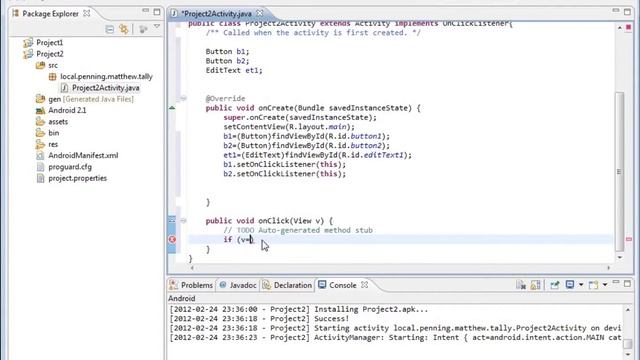 Android: Project 2(v4) - Conditional If Statements for onClick() смотреть онлайн