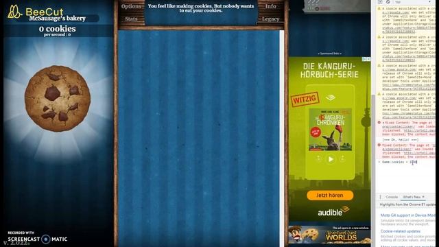 Cookie Clicker Cheat (Chrome) смотреть онлайн