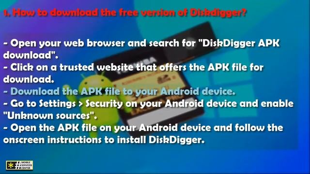 Step by step Free recovery DiskDigger APK download for Android смотреть онлайн
