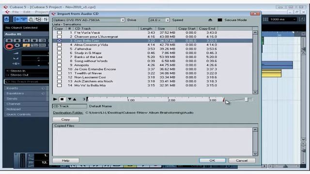 Cubase 5 Tutorial - Lesson 23: Import CD смотреть онлайн