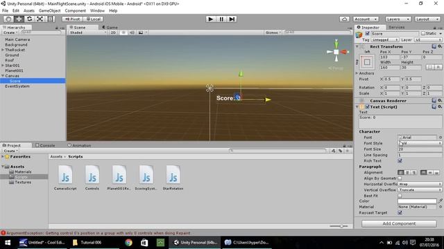 How To Make An Android / iOS Mobile Game In Unity Tutorial - Part 006 - GUI & Score смотреть онлайн