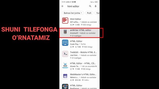 Telefonda HTML5 kodlarni yozish/Tap to write html codes on the phone смотреть онлайн
