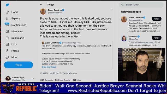 Wait One Second! Justice Breyer Scandal Rocks White House As Late Night Secret Is Revealed By Biden смотреть онлайн