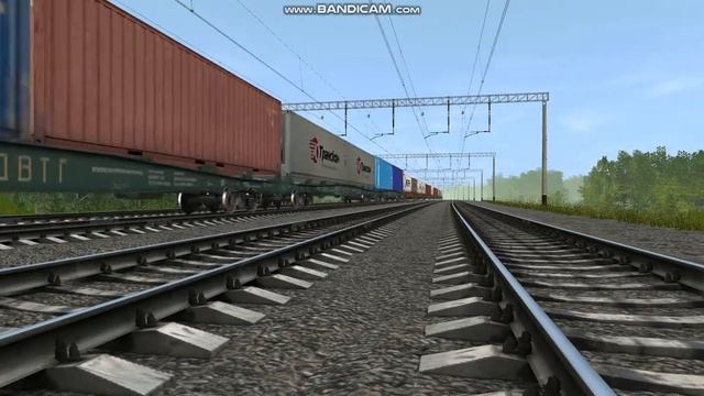 2ЭС6-125 С контейнеровозами В Trainz Simulator 2012 смотреть онлайн