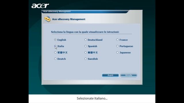Acer eRecovery - Ripristinare il Sistema Operativo tramite l'utilizzo dei CD/DVD di Ripristino смотреть онлайн