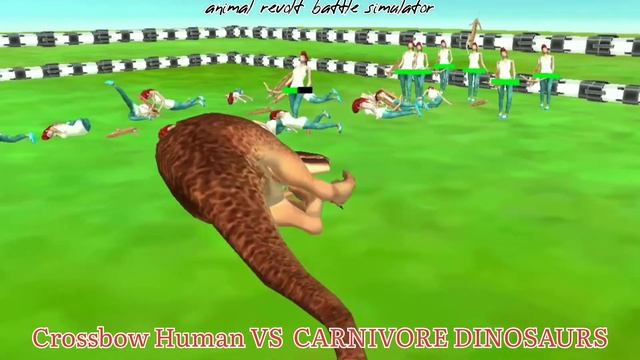 Crossbow Human VS CARNIVORE DINOSAURS, Animal Revolt Battle Simulator, ARBS смотреть онлайн
