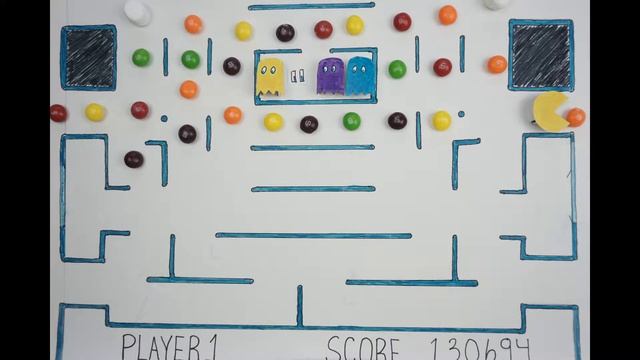 Skittles Pac-Man Stop Motion Animation смотреть онлайн