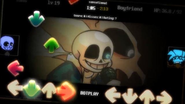 [ Charted : Skeleton Bros v2 / Indie Cross  Remix ]   Sansational Remix By Viod  But It's Playable смотреть онлайн