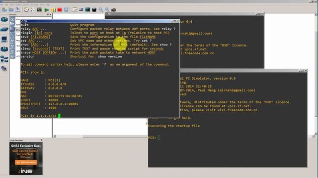 Configuring the virtual pcs in GNS3 смотреть онлайн