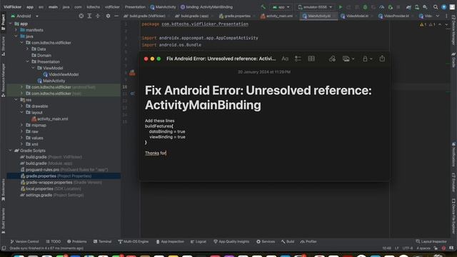 Fix Android Error: Unresolved reference: ActivityMainBinding смотреть онлайн