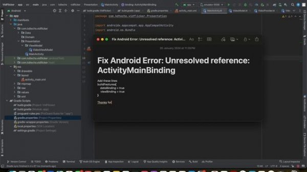 Fix Android Error: Unresolved reference: ActivityMainBinding