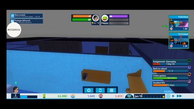 YouTuber Life Simulator 2 Android | MOD UNLIMITED MONEY OFFLINE смотреть онлайн