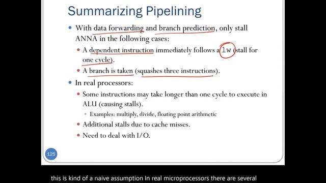 Lecture 23 (11-15-2021) Control Hazards, Data Forwarding, Branch Prediction, Interrupts смотреть онлайн
