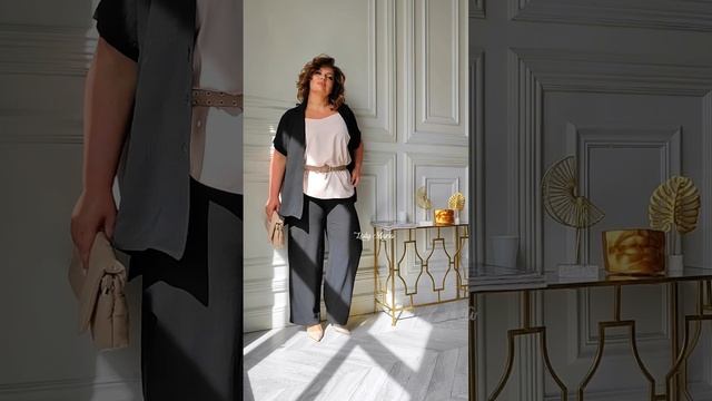 Костюм брючный "мокрый шелк" с верхом на пуговках смотреть онлайн