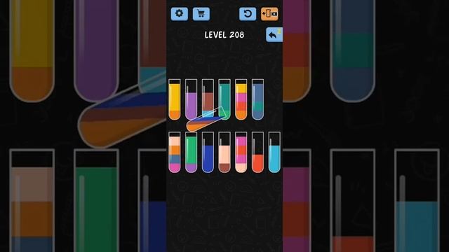 Water Color Sort Level 208 Walkthrough Solution IOS/Android