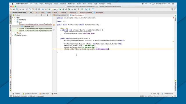 Notifications DEMO (Android Development Fundamentals, Unit 3: Lesson 8.1) смотреть онлайн
