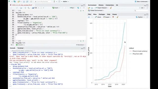 Tidy Tuesday live screencast: Analyzing the Big Mac index in R смотреть онлайн