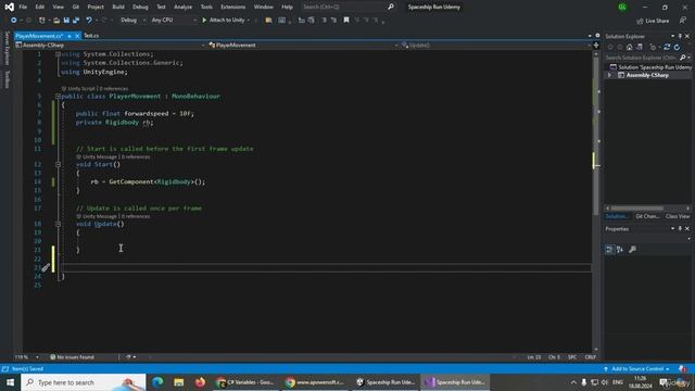 Spaceship game in Unity 2 -Spaceship movement смотреть онлайн