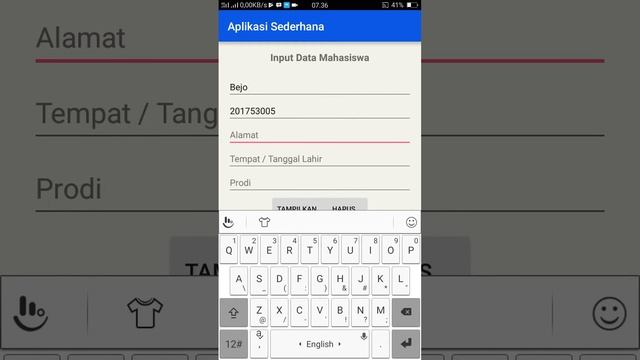 Aplikasi Input Data Mahasiswa Menggunakan Tools Android Studio смотреть онлайн