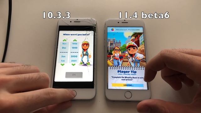 iPhone 6 iOS 11.4 beta 6 vs 10.3.3 ! смотреть онлайн