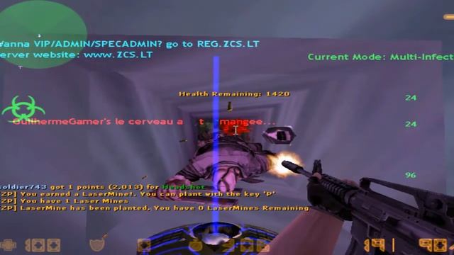 How To use [Lasermine] in all zombie servers ! By soldier743 смотреть онлайн