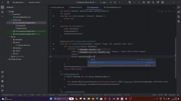 Building a Foreground Service with Custom Notification in Android Kotlin |Step-by-Step Guide#coadin