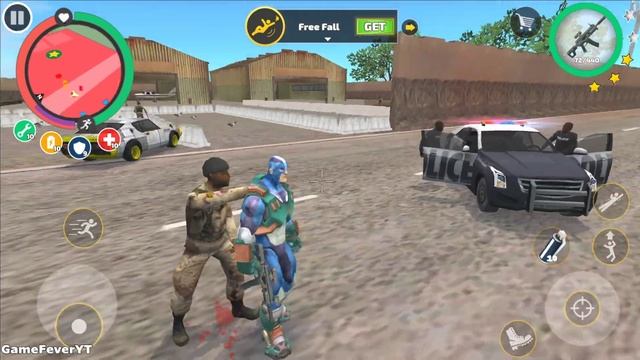 Rope Hero: Vice Town - (Robot Car Run on Landmine) Red Landmine on Army Base Threshold - Gameplay H смотреть онлайн
