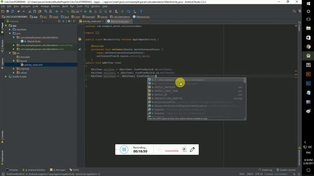 Simple Calculator APP in ANDROID STUDIO смотреть онлайн
