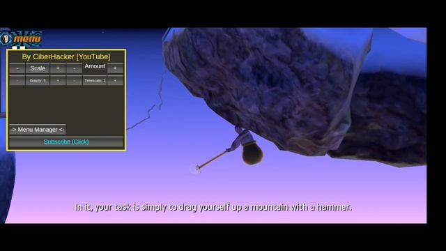 Getting over it Mod menu Apk (Big hammer, gravity) Gameplay смотреть онлайн