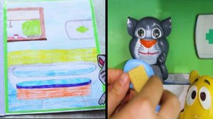 DIY. My talking Tom 2 paper quiet book vs Cardboard Game