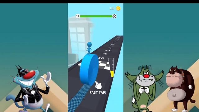 NOOB vs PRO vs HACKER Spiral Roller Run Android iOS Oggy And Jack Voice смотреть онлайн