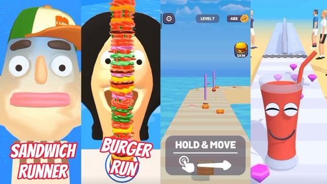 Sandwich Runner - Burger Run - Silly sandwich Dash - Juice Run - Gameplay Android, IOS смотреть онлайн
