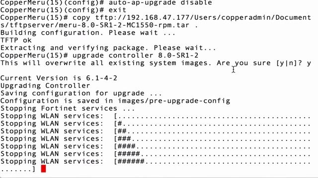 Meru Networks Upgrade Controller Firmware WLAN 8.0-SR1-2 смотреть онлайн