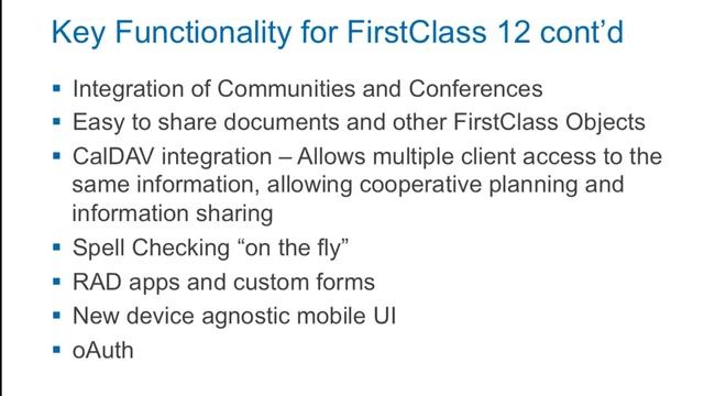 FirstClass 11.1 and Roadmap Presentation смотреть онлайн