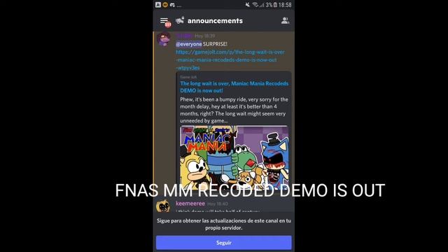 Fnas Maniac Mania Recoded DEMO news (last part for real) смотреть онлайн