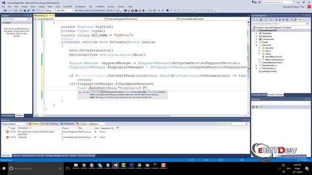 Xamarin Android Tutorial - Fingerprint Authentication смотреть онлайн