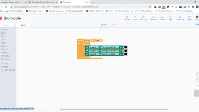 how to change background color using button in thunkable смотреть онлайн