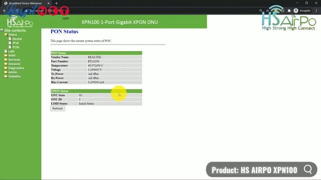 HS AIRPO XPN100 1GE XPON ONU - (92848) смотреть онлайн