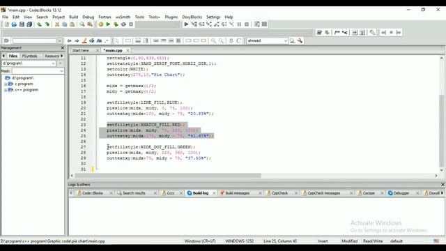 how to make pie chart in graphic c++/graphic.h-youtube смотреть онлайн