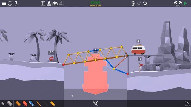 Poly Bridge 2 - 4-10 Drawbridge In Disguise - Walkthrough