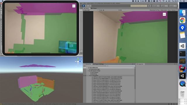 Unity AR Foundation ARKit Meshing (scene reconstruction) in Editor смотреть онлайн