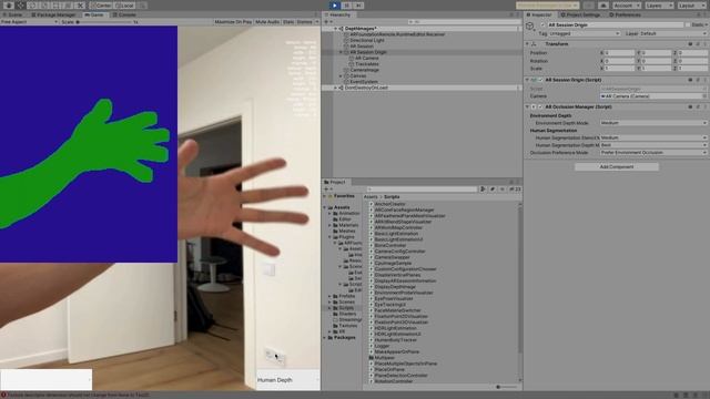 ARKit Human Segmentation and Environment Depth (ARKit and ARCore) in Unity Editor смотреть онлайн