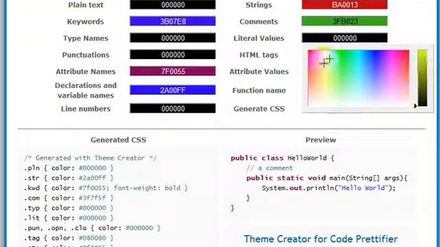 Theme Creator for Google Code Prettifier смотреть онлайн