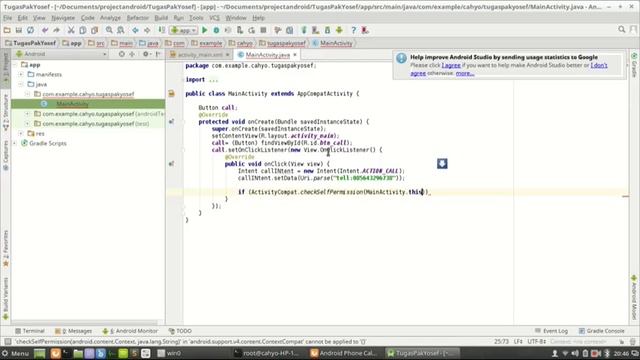 Android Studio Intent CALL ACTION implementation смотреть онлайн