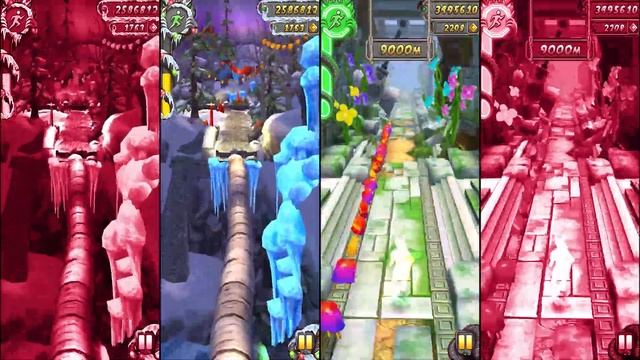 Temple Run 2 Frozen Festival Vs Temple Run 2 Blooming Sands - Red Vs Original Endless Run Game Play