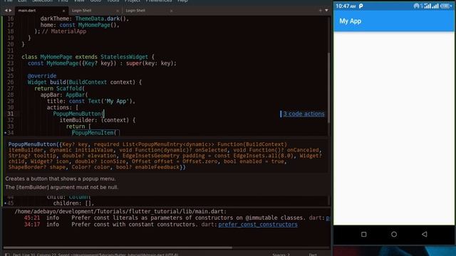 12. Flutter Popup Menu Widget смотреть онлайн