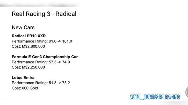 Real Racing 3 Update 11.4 | Radical SR10 XXR | LOTUS Emira | Patch Notes In This Video смотреть онлайн