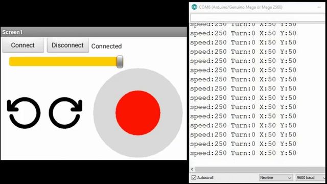 MIT app inventor: Joystick app