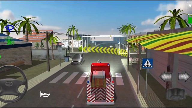 Red Fire Engine In Action #fireenginesimulator #gameplay #gameandroid #pemadamkebakaran