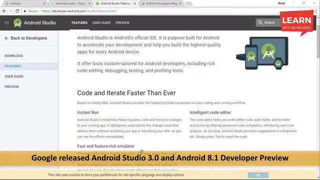 Google released #Android Studio 3.0 and Android 8.1 Developer Preview - Learn With Milind - Hindi смотреть онлайн